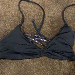 LSPACE BLACK BIKINI TOP WITH TRIBAL design fabric